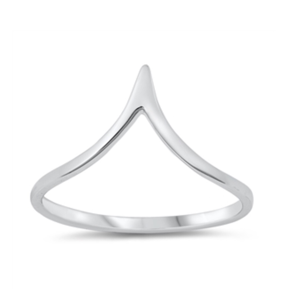 925 Sterling Silver V Ring